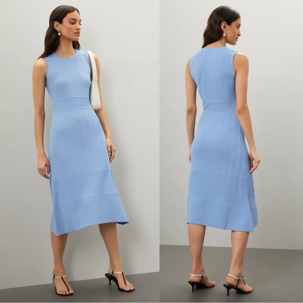Jason Wu x RTR Blue Knit Midi Dress Sleeveless Medium